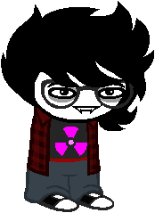 A Homestuck style sprite of me, made with Farragofiction's DollSim.